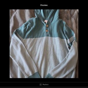 Cat & Jack Teal and Light Gray Kids Hoodie